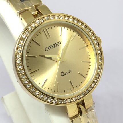 Citizen Quartz 2030 Women’s 32mm Gold Plated Dress Watch Japan Made Classic