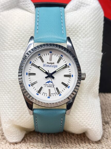 Vintage HMT Himalaya White Dial 17 Jewels Hand Winding Mens Watch 36mm Steel.