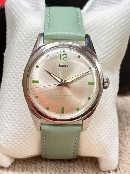 Vintage HMT Pilot Silver Dial 17 Jewels Hand Winding Men's Watch 36mm Steel!!!