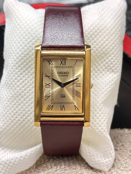 Vintage Seiko Tank Gold Plated Classic Dress Unisex Watch Japan Made 28mm VTG SS